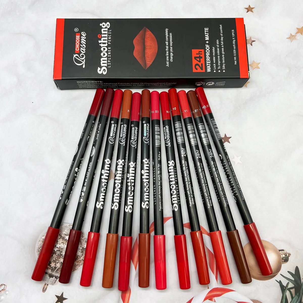 12-piece matte lipstick set – elegant, lasting, perfect Valentine’s gift.