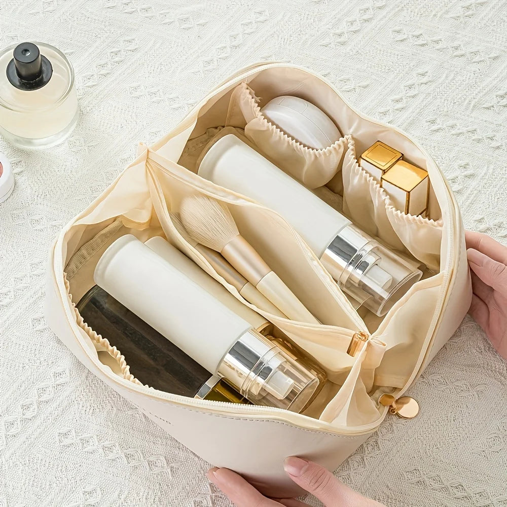 Elegant, functional makeup case — perfect for stylish, organized travel.