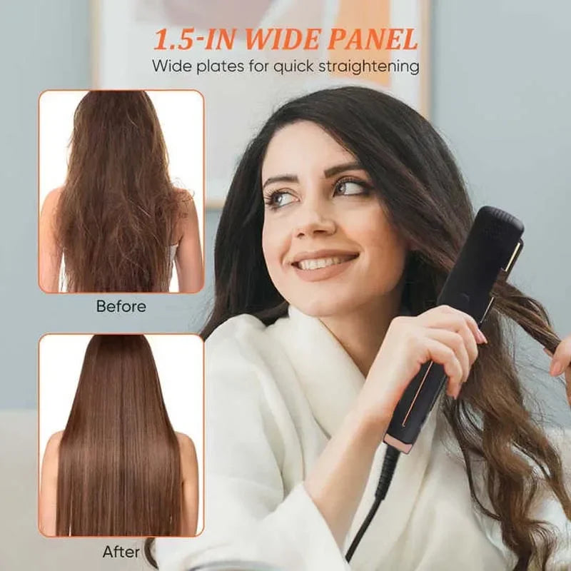 Silky hair at home — fast & safe with our ceramic straightener!"