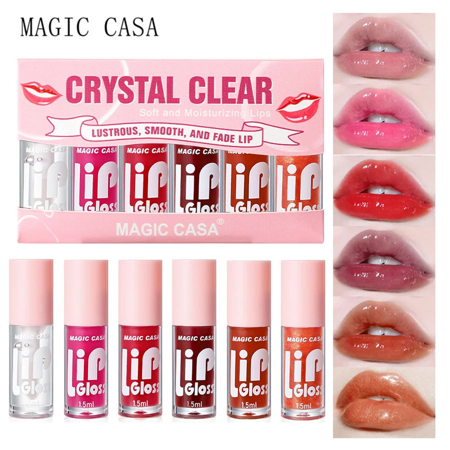 6-piece jelly lip oil – hydrating, glossy, soft, long-lasting lips.