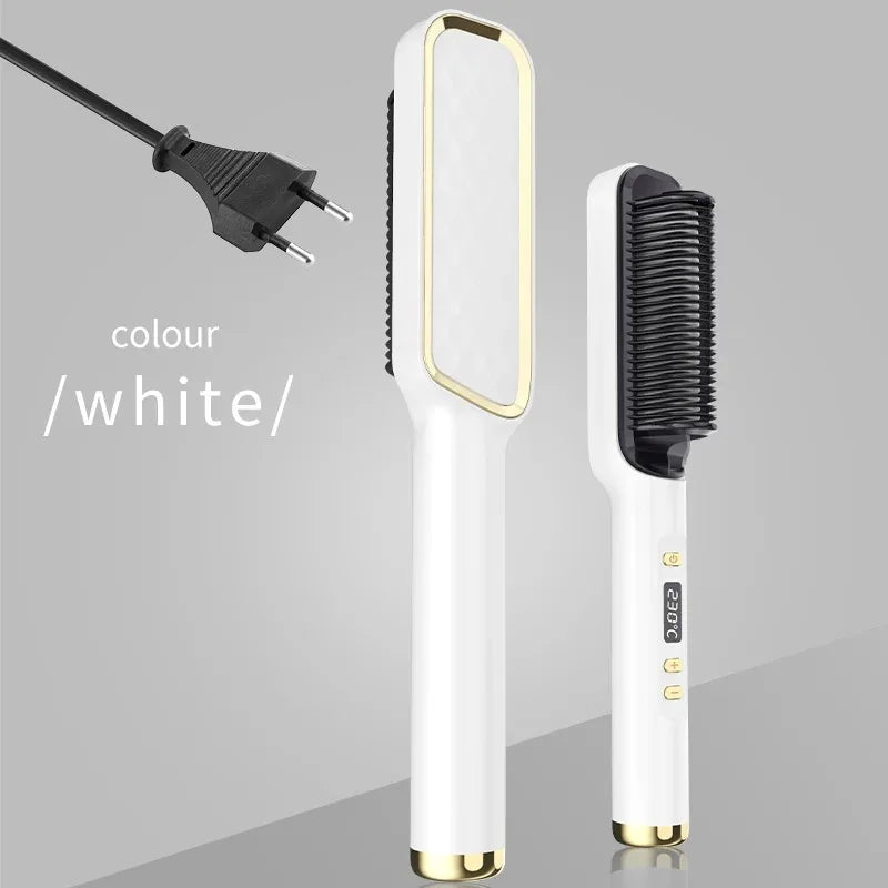 Multifunctional ionic hot comb for safe, smooth styling.