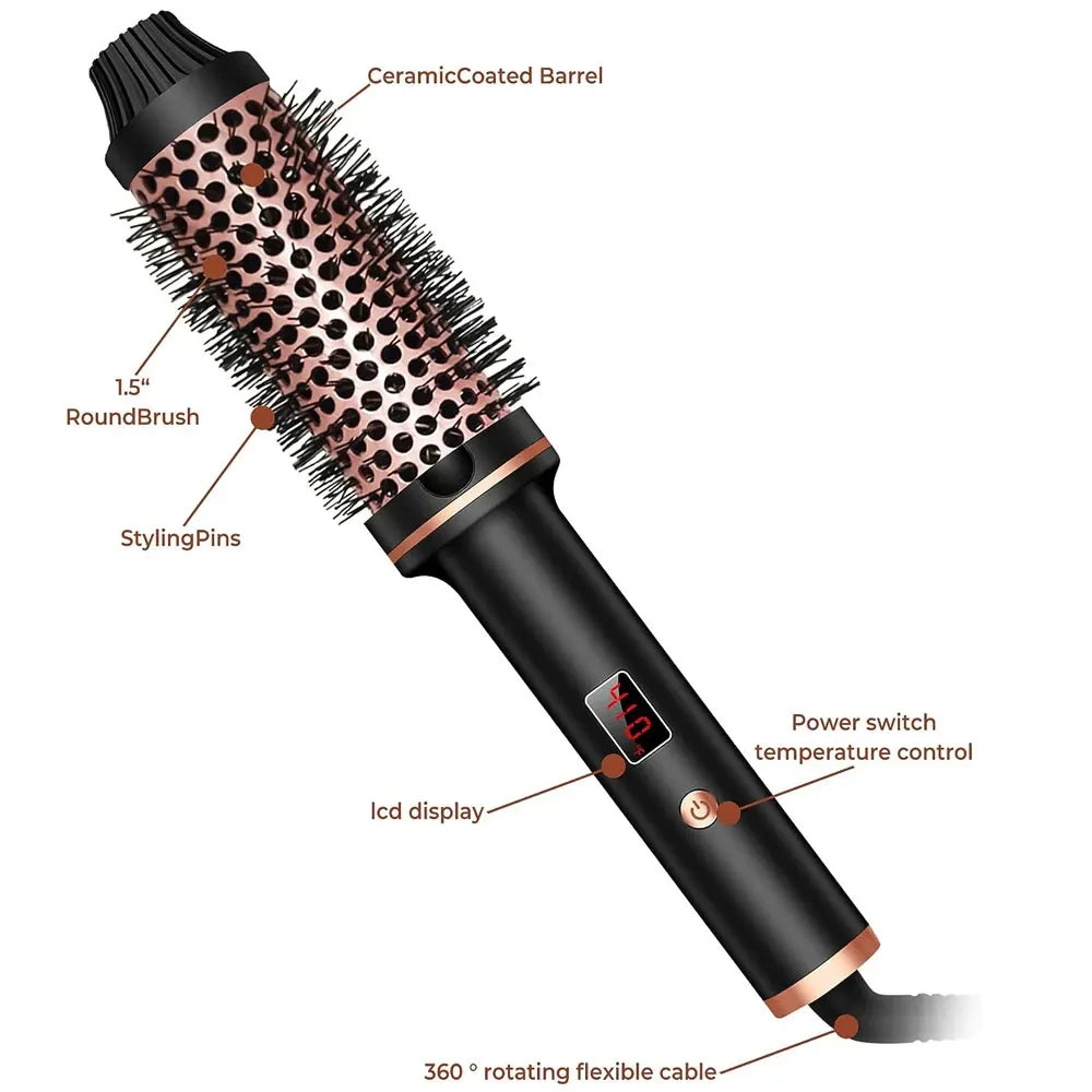 3-in-1 ionic hair styler – straighten, curl, and brush safely.