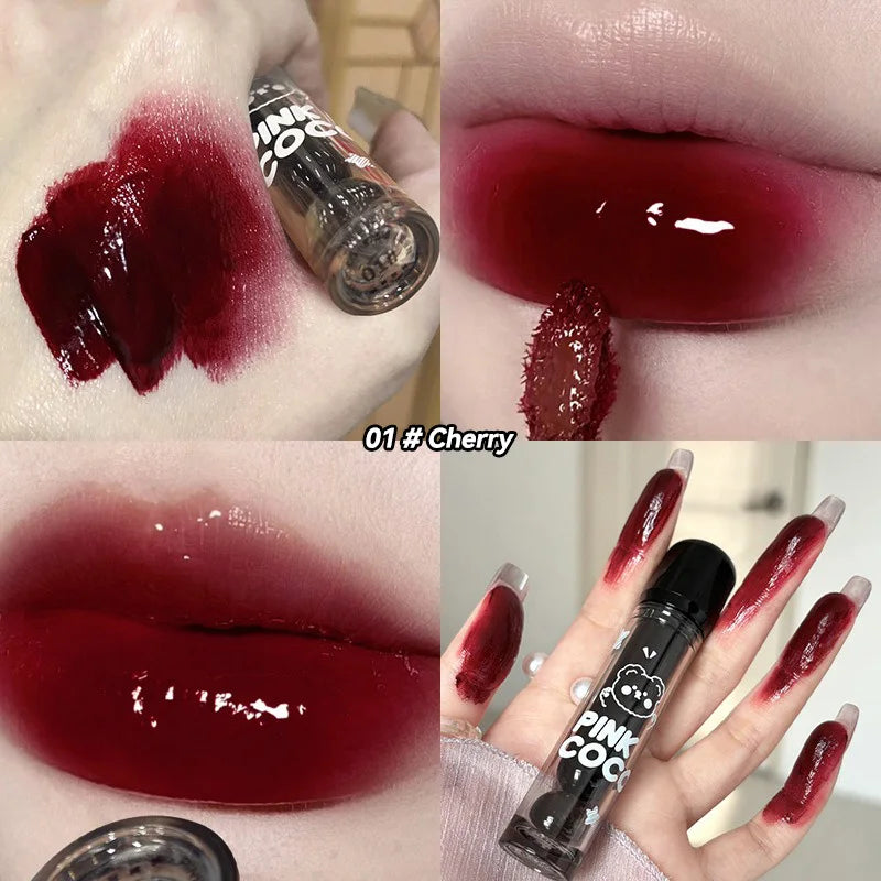 Lip Glaze – shiny nude gloss with cute bear design.