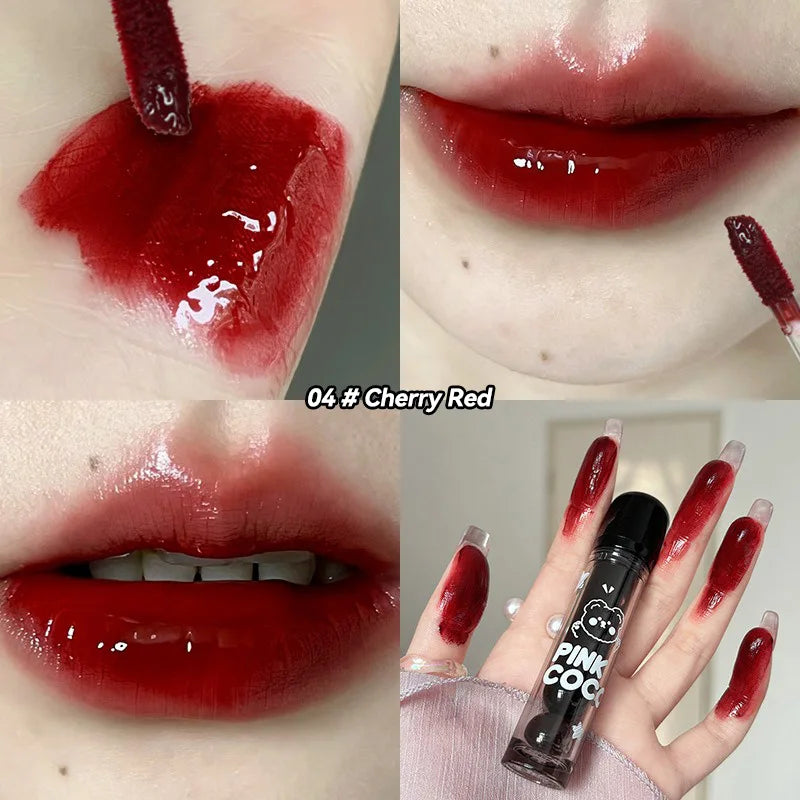 Lip Glaze – shiny nude gloss with cute bear design.