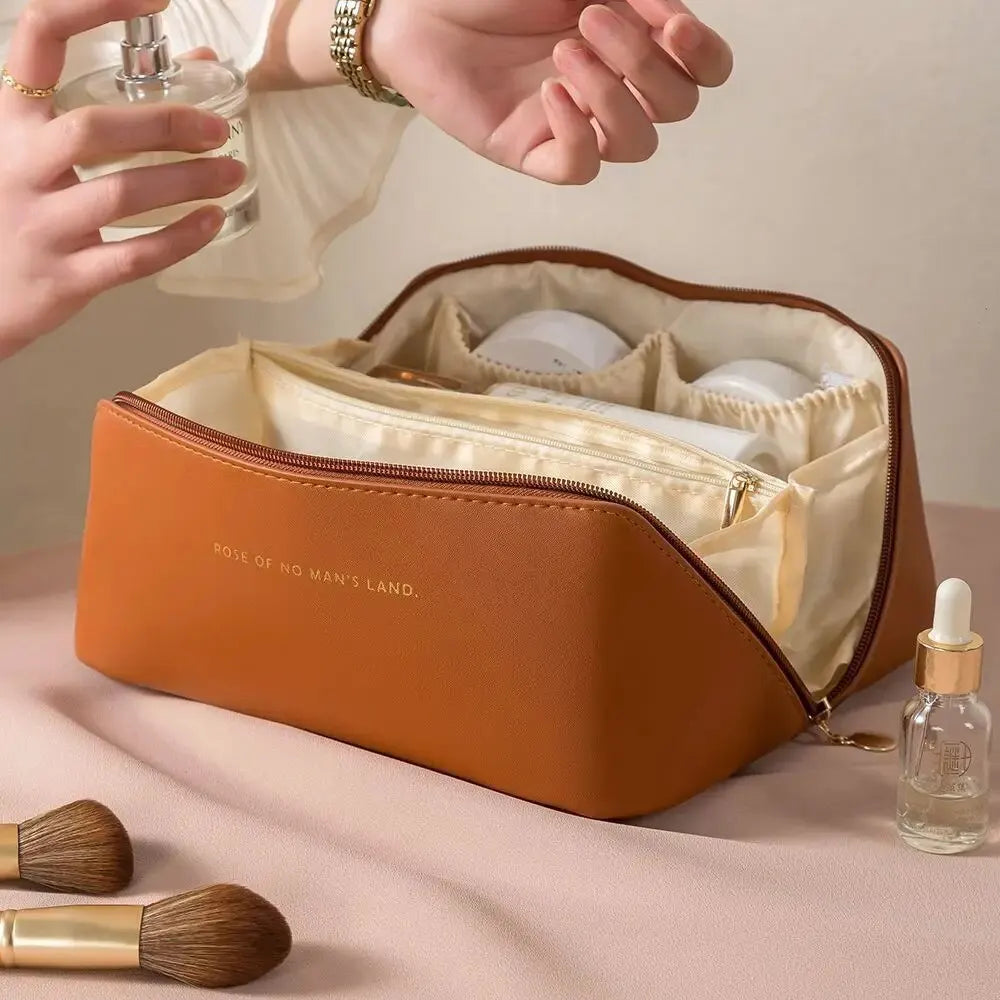 Elegant, functional makeup case — perfect for stylish, organized travel.