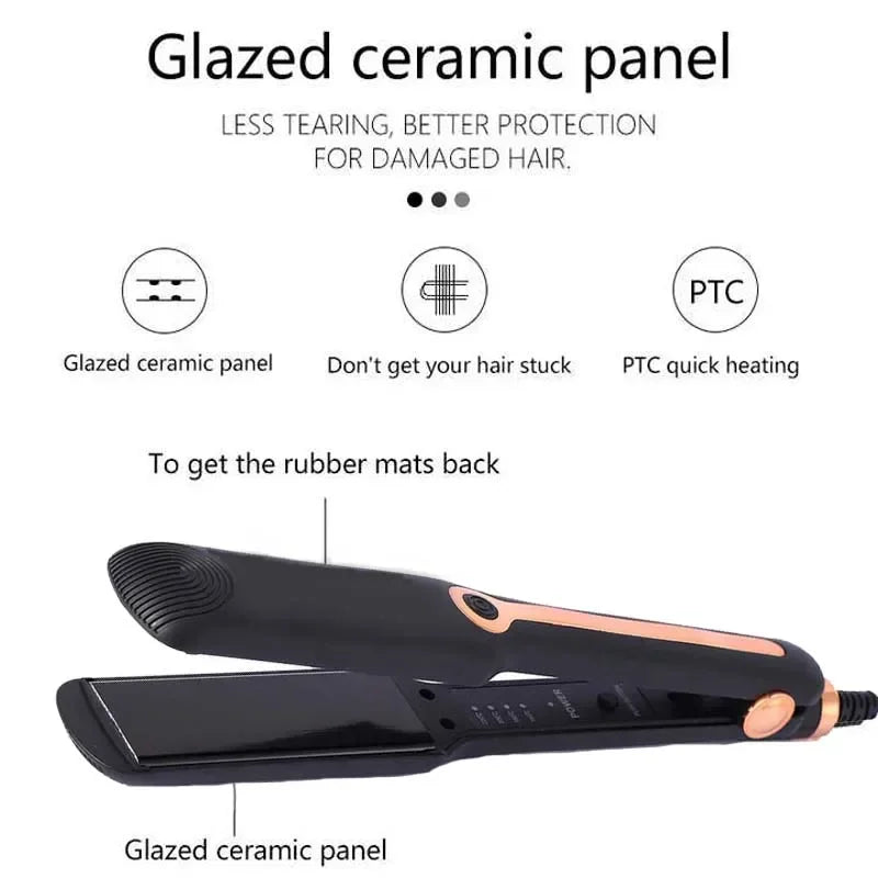 Silky hair at home — fast & safe with our ceramic straightener!"
