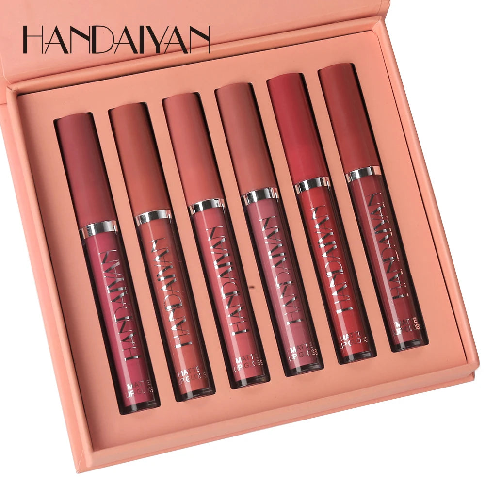 "6 Matte Liquid Lipsticks Non-stick, all-day wear, perfect gift box."
