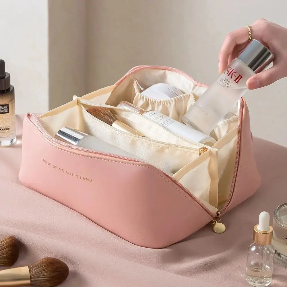 Elegant, functional makeup case — perfect for stylish, organized travel.
