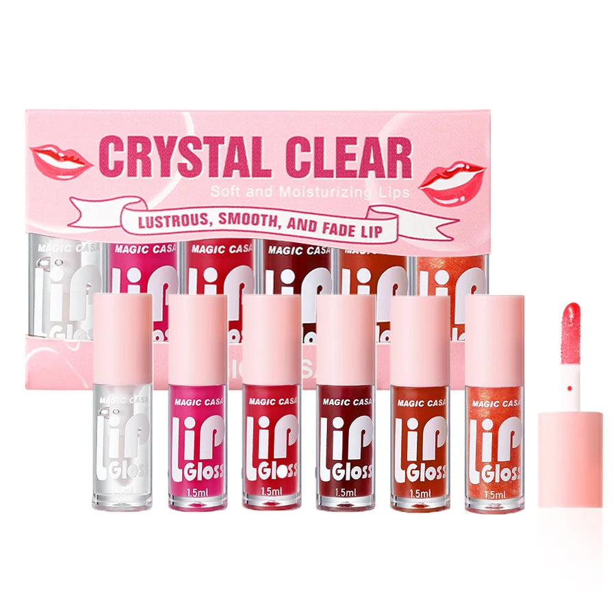 6-piece jelly lip oil – hydrating, glossy, soft, long-lasting lips.