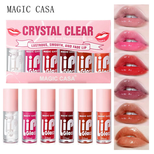 6-piece jelly lip oil – hydrating, glossy, soft, long-lasting lips.