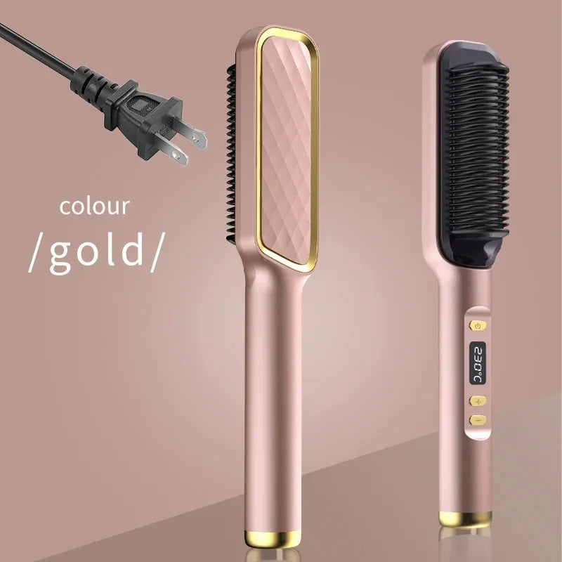 Multifunctional ionic hot comb for safe, smooth styling.
