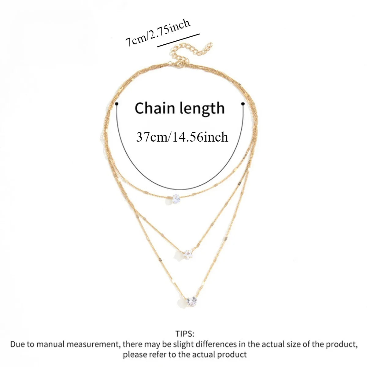 Chic layered necklace – star, heart, and drop details in harmony.