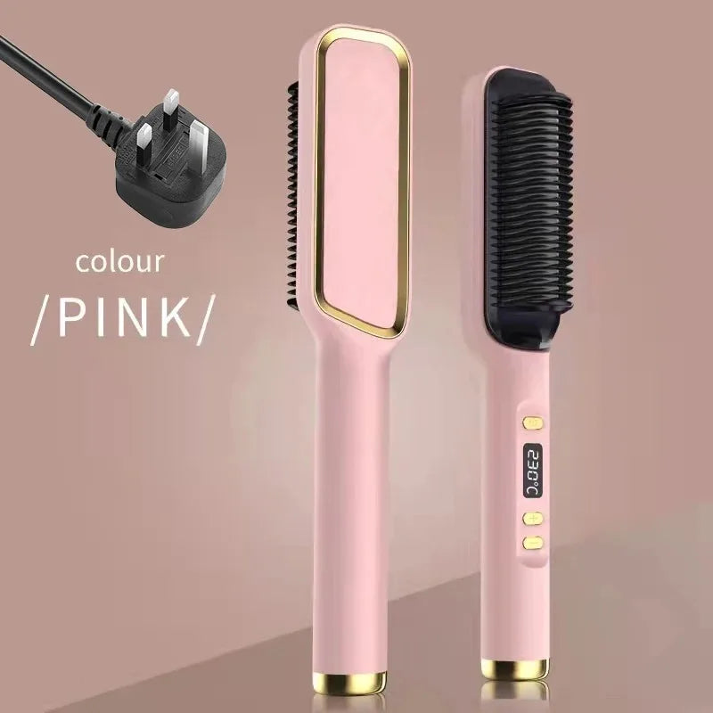 Multifunctional ionic hot comb for safe, smooth styling.