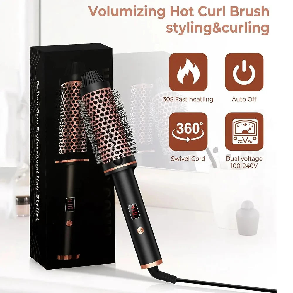 3-in-1 ionic hair styler – straighten, curl, and brush safely.