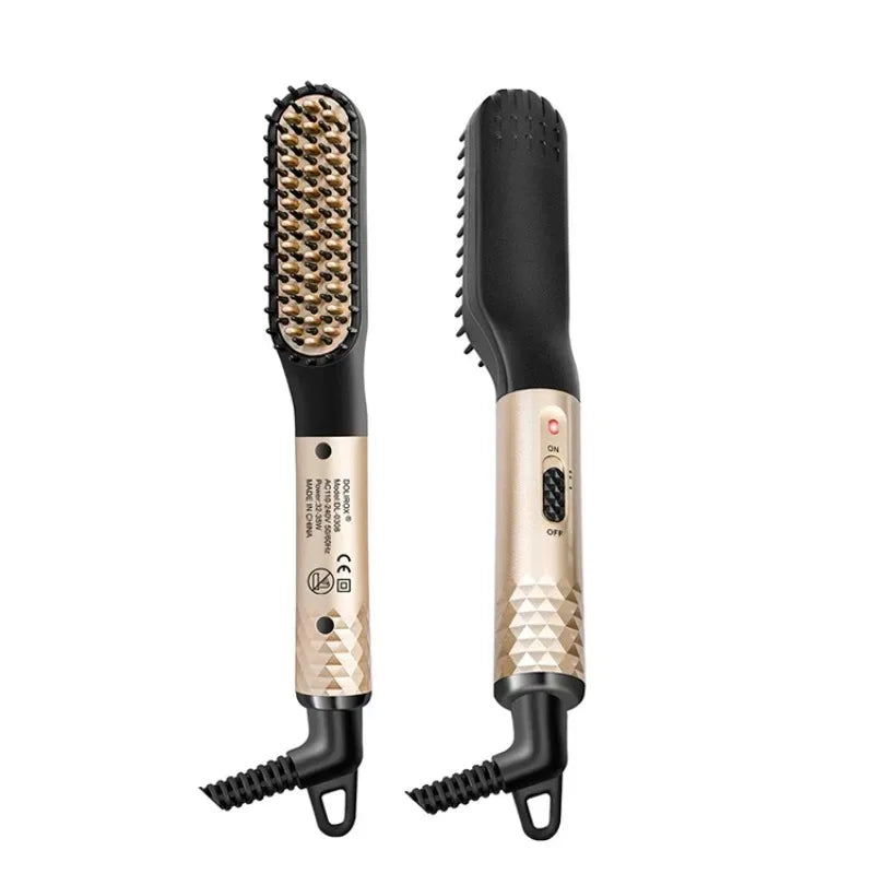 Professional heated comb for straightening hair and beard.
