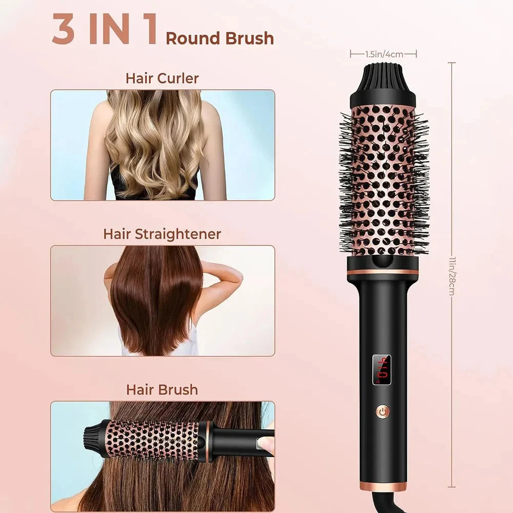 3-in-1 ionic hair styler – straighten, curl, and brush safely.