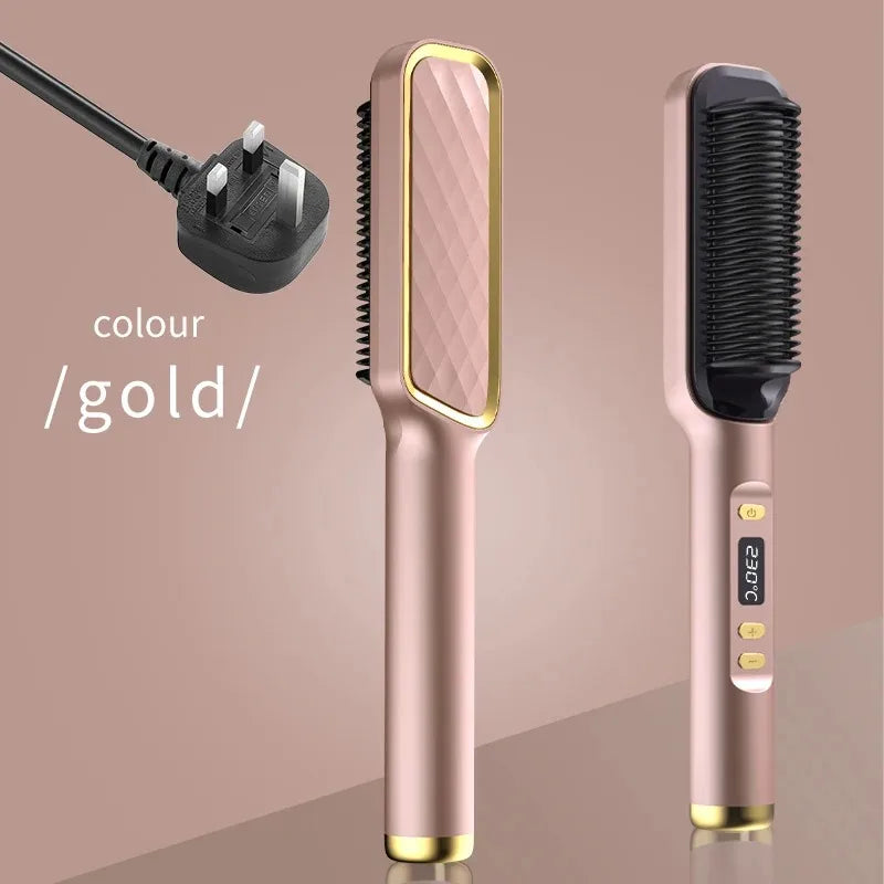 Multifunctional ionic hot comb for safe, smooth styling.